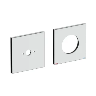 Keuco Rosetten-Set 51116, verchromt, eckig / 85 mm, 51116010092 51116010092