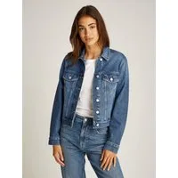 Tommy Jeans Jeansjacke CLASSIC TRUCKER JACKET AI6136 mit typischen Trucker Details, mit Schmucksteinen