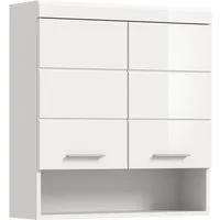 welltime Hängeschrank SIENA, Breite 74cm, 2 Türen, 1 offenes Fächer, MDF-Front (TOPSELLER) in verschiedenen Farben erhältlich, Badmöbel, Badschrank, Schrank, Bad