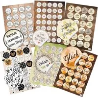 Logbuch-Verlag Aufkleber Großes Sticker Set mit 6 x 24 Aufklebern - Sprücheaufkleber zum