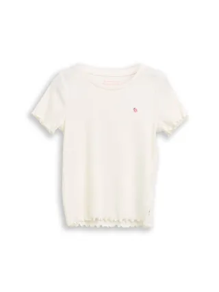 tom tailor kids - Ripp T-Shirt mit Print soft cream white - Gr. - 122