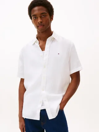 PIGMENT DYED LINEN RF SHIRT S/S White - Gr. - L