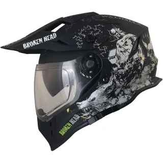 Broken Head (B-Ware) Fullgas Viking VX2 Schwarz Matt Endurohelm Mit Sonnenblende