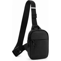StellarLuma Umhängetasche Herren Tasche Umhängetasche Sling Bag Brusttasche Sport Crossbody (Sport, Freizeit, Erhältlich in Schwarz, Reisen, Klein und Kompakt, Urlaub), Kompakte Sling Bag mit Reflektorstreifen und anpassbarem Schultergurt.