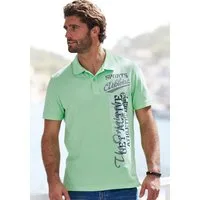 John Devin Poloshirt mit großem Druck vorn aus Baumwoll-Piqué