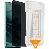 Wigento Handyhülle Für Xiaomi 15T SnapFit Privacy 9H Premium Glas mit Installationshilfe, Blickschutz, 9H Härte, kratzfest, stoßfest, Installationshilfe
