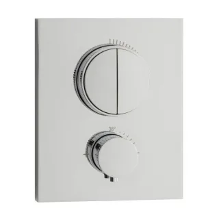 Herzbach NeoCastell Fertigmontageset 11.803050.2.01 für 2 Verbraucher, Unterputz-Thermostat, chrom