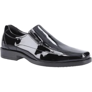 Hush Puppies Brody Herren Slip-On Schuhe aus schwarzem Leder