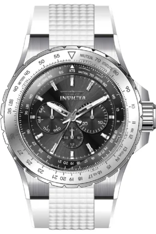 Invicta Aviator 50962 Herrenuhr - Quarzwerk - Edelstahl mit schwarzem Zifferblatt - 50 mm