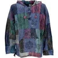 Guru-Shop Hemd & Shirt Yoga Hemd, Goa Hemd, Unikat Patchwork.. Hippie, Ethno Style, alternative Bekleidung
