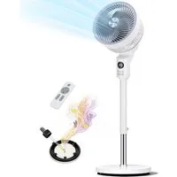 Aigostar Standventilator 23dB Ventilator Sehr Leise, Luftzirkulator Oszillierend, Fernbedienung, einstellbare Höhe, 9 Geschwindigkeiten, Aromapads & Staubschutzfilter