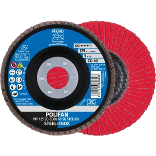 PFERD TOOLS POLIFAN Fächerscheibe PFF flach CO-COOL SG STEELOX Stahl/Edelstahl - 67660425