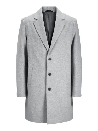 JACK&JONES - JJEHARRISON WOOL BLEND COAT SN light grey melange - Gr. - M