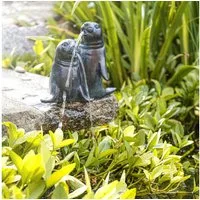 esotec Wasserspeier Solar Teichfiguren Komplettset Seehund Paar Paul & Paula H=22cm 101656 (Komplettset)