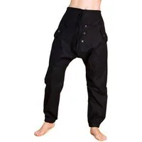 PANASIAM Haremshose Yogipants Typ3 Baggy Haremshose aus weicher Baumwolle bequeme Yogahose Unisex Freizeithose für Damen und Herren