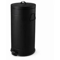 relaxdays Mülleimer Retro Mülleimer 30 Liter, schwarz