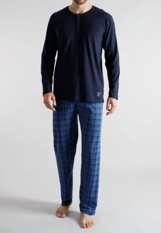 TOM TAILOR BODYWEAR - Nachtwäsche Männlich blau-mittel-karo - Gr. - 52