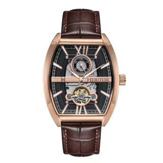 Heritor Automatische Masterson Semi-Skelett Lederarmbanduhr