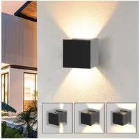 Nettlife Wandleuchte Innen & Aussen LED Wandlampe Schwarz 3000K Metal 1ER 2ER, LED fest integriert, Warmweiß, Schlafzimmer Wohnzimmer Flure 5w