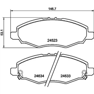Hella Bremsbel?ge vorne Toyota Hilux 7 2,5 8DB355013-181