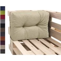 sunnypillow Rückenkissen Palettenkissen gesteppt Seitenkissen 60 x 40 x 15 cm, Cremefarben