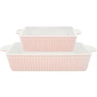 Greengate Auflaufform Alice Auflaufform pale pink klein Set2, Steinzeug