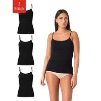 Elsie Unterhemd Damen Spaghetti Top (Packung, 3-St., 3er-Pack) Tank Top mit Verstellbarem Träger aus 95% Baumwolle Stretch Tanktop