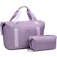 KONO Reisetasche 2-in-1 Set: Erweiterbare Handgepäck-Tasche (36L) + Kosmetiktasche, Praktisches und leichtes Design