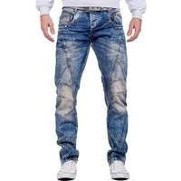 Cipo & Baxx 5-Pocket-Jeans Herren Regular Fit Hose Stonewashed BA-C0894 (1-tlg) mit Verzierungen und dicken Nähten