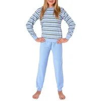Normann Pyjama Mädchen Frottee Schlafanzug langarm mit Bündchen - 291 13 572