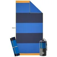 Blumtal Reisehandtuch Strandhandtuch 90x180 cm aus Mikrofaser - kompakt & schnelltrocknend, sandfrei mit Band - Mikrofaser Handtuch groß mit Wellen-Muster