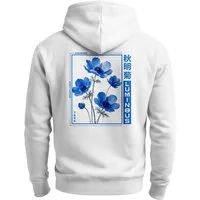 Neverless Hoodie Herren Hoodie Backprint - Design Blumen - Kapuzensweatshirt