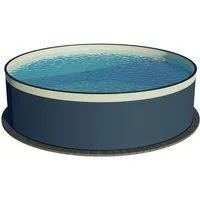 Planet Pool Rundpool Stahlwandpool rund Größe wählbar, 90 cm tief, Stah (Einzelbecken, 1-tlg), verzinkte Stahlwand