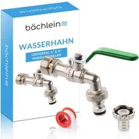 Bächlein Absperrventil Wasserhahn für den Garten - inkl. Adapter und PTFE-Tape