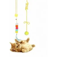 FOUORTUNATE-BEE Tier-Beschäftigungsspielzeug Elastischer Türrahmen-Katzenspielzeug 2er-Set für interaktives Spiel, Stil3, Spaßige Vogel-Spielzeuge für Katzen, ideal für Zuhause und Türen