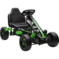 AIYAPLAY Go-Kart Tretauto mit Handbremse Automatisches Kupplungssystem, für Kinder 3-6 Jahren Grün