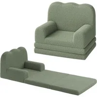 GarveeMore Kindersofa 2-in-1 Schlafsofa Sofabett Klappsofa für Kinder aus Teddystoff