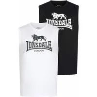 Lonsdale T-Shirt Rolleston Ärmelloses T-Shirt Normale Passform Doppelpack