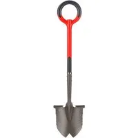Root Slayer® Spaten Radius Rundkopfschaufel Wurzelspaten, (1-St), Multifunktionsschaufel, Klinge mit Zähnen zum Schneiden der Wurzeln