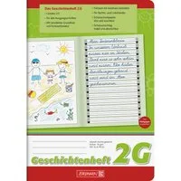Baier & Schneider Schulheft Geschichtenheft A5 Lineatur 2G grün, linke Seite unliniert rechte Seite Lineatur 2G