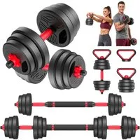 Gywowken Hantel-Set Hanteln mit Verbindungsstange - Set mit 2 verstellbaren Hantelsets, (Set, Set zum Muskelaufbau - Kurzhantelset für Zuhause, Fitnessstudio), mit 2 Hanteln, Gewichten und 4 Sternverschlüssen