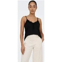 ONLY Spitzentop ONLBETINA S/L V-NECK LACE TOP CS JRS Kunstfaser, regular fit