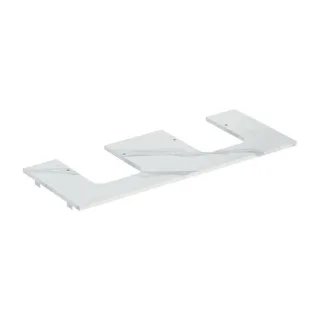 Geberit One Waschtisch-Platte 505175001 120x2x47cm, Ausschnitt zweifach, Steinzeug, Marmoroptik weiß/matt