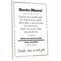 GRAVURZEILE Holzbild mit Spruch - Danke, dass es Dich gibt Mama - Holzschild - Muttertag, Digitaldruck