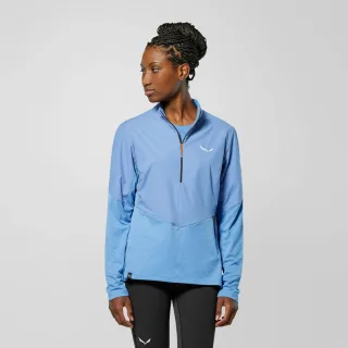 SALEWA - Pedroc Dry'ton Wind Half Zip Langarm Shirt Damen - Blau (Gr.44)