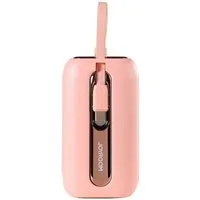 JOYROOM Powerbank 10000mAh mit 2 integrierten USB C und iPhone Kabeln pink Powerbank (1 St)