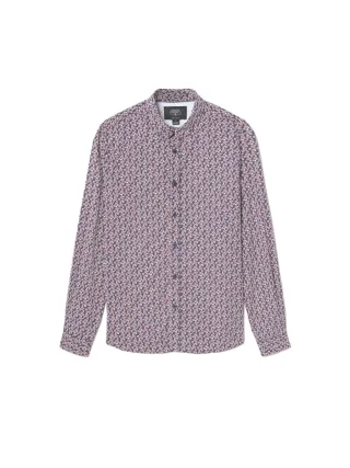 Le Temps Des Cerises Herrenhemd Floy mit rotem Blumenmuster
