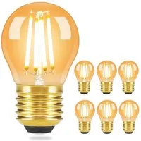 Nettlife LED-Leuchtmittel E27 6 stück Vintage Edison Glühlampe, E27, 6 St., Warmweiß, Hauses Restaurants Wohnzimmers Cafés