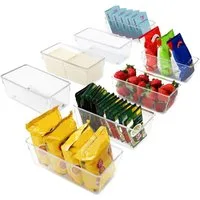 Kurtzy Frischhaltedose Kurtzy 8er Kühlschrank-Organizer 20 cm, BPA-frei, transparent, Kunststoff