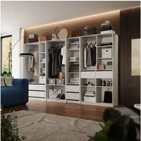 Vicco Kleiderschrank Elmo, Weiß, 50 x 200 cm 5er Set (5-St)